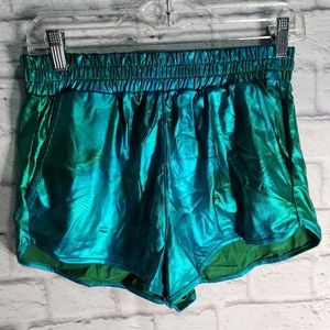 Shiny Mermaid metallic shorts Pesion sz Large.  Womens size L fit more like a M
